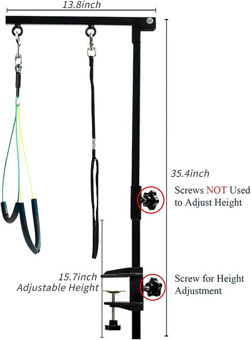 Foldable Pet Dog Grooming Arm with Clamp, Tool Loop Noose & No Sit Haunch Holder for Medium & Small Pets
