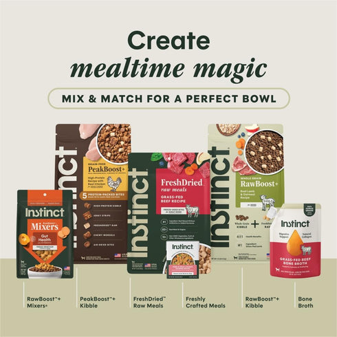 6 oz. Instinct RawBoost Mixers, Freeze Dried Dog Food Topper, Grain-Free Recipe - All Natural Beef, Bag