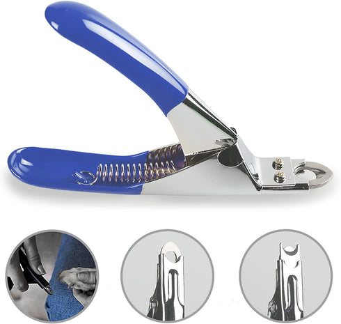 Dog Cat Pets Nail Clippers - Professional Claw Trimmer with Free Nail File, Sharp Stainless Steel Blade, Non-Slip