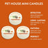 One Fur All Pet House Mini Candles, Natural Soy Wax Scented Candles for Pet Odor, Evergreen Forest Pack of 3