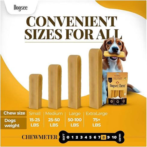 1lb 6 100% Dogsee Original Yak Cheese Himalayan Dog Chews (Medium - Bars) | All Natural | Dog Treats Medium Breed | Dog