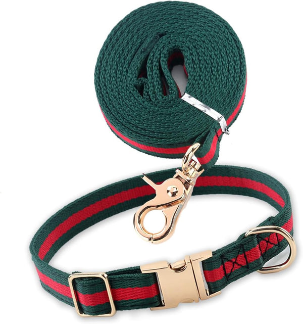 Elegant Durable Soft Dog Collar and Leash Set, Luxury Collars and Leashes Gift for Large Dogs