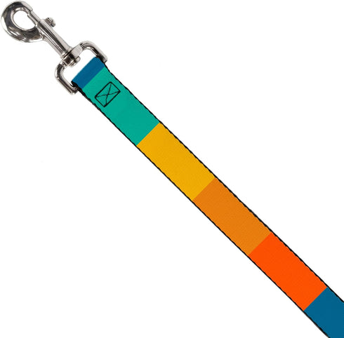 Buckle-Down Pet Leash, Dog Leash, Summer Essentials Color Block 2, 4 Feet Long 1.0 Inch Wide