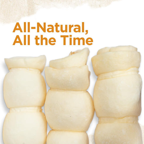 Natural Farm Beef Cheek Rolls, 5-6 Inch (4 Pack), Safe Rawhide Alternative Chew for Power Chewers & Large Dogs
