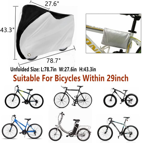 Outdoor Waterproof Bicycle Covers with Lock Hole for Mountain Road Electric Bikes, Bike Covers
