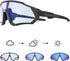 KAPVOE Photochromic Cycling Glasses for Men Women, Clear MTB Sunglasses for Bicycle Riding