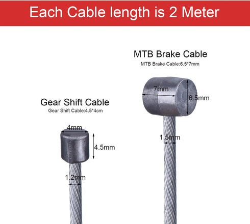 Hotop 8 Pcs Universal Bicycle Brake Cable Shift Cable Kit for Mountain or Road Bike