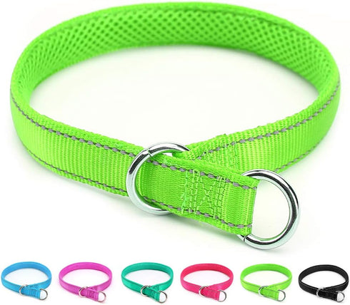 Reflective Slip Collar: Soft Nylon Training Choke Collar for Dogs, 22", Wide 1" (For Dogs 39-60 lbs)