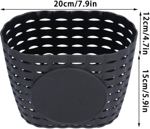 Kids Bike Basket Front, Plastic Scooter Basket for Toddler Bike Accessories, Black