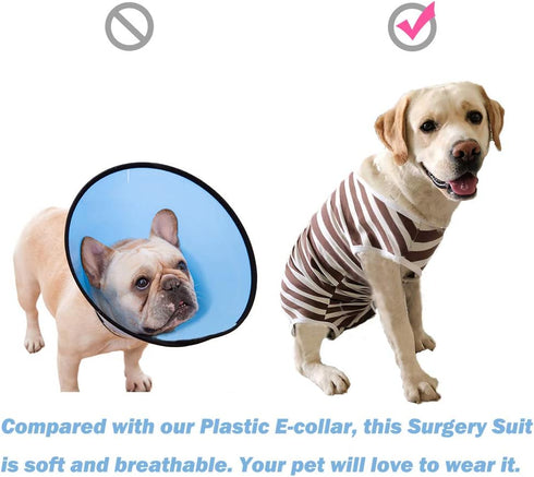 Dog’s Recovery Suit Post Surgery Shirt for Female Male Dog, E-Collar Alternative Wound Protective Clothes (Purple