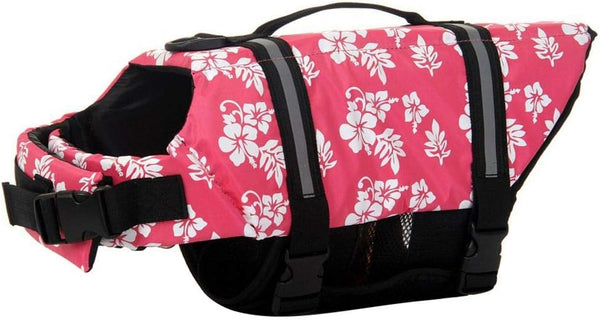 ChezAbbey Adjustable Dog Life Jacket - Dog Lifevest Swimsuit Safety Vest Apparel Lifesaver Coat S