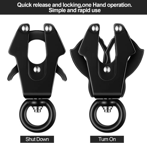 2 Pcs Frog Clip Black Dog Leash Clasp 360 Degree Swivel Clip Heavy Duty Quick Release Dog Chain Buckle Frog Cable Dog Leash Buckle for Linking Pet Collar and Dog Pet Supplies