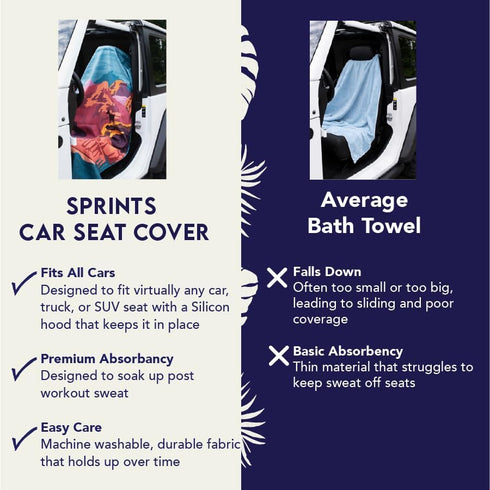 Full-Sized Performance Microfiber Running Towel & Car Seat Cover - Paisley Probs