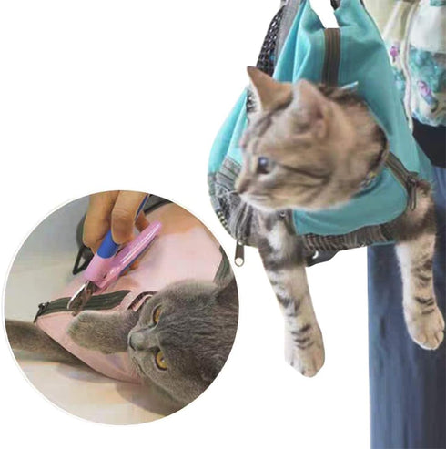 Cinf Cat Nail Clipping Cleaning Grooming Restraint Bag, No Scratching for Bathing, Nail Trimming, Examining (Blue, M)