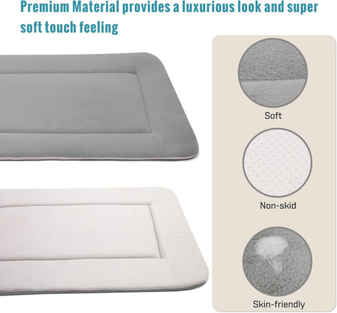 Magic Dog Extra Large Soft Dog Crate Pad, Jumbo 48 Inches Machine Washable Pet Bed with Non-Slip Bottom, Gray