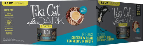 Tiki Cat After Dark, Chicken & Quail Egg, High-Protein Wet Cat Food, 5.5 oz Cans, Pack of 12