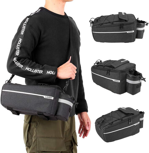 11.4 6.3 6.7in Lixada Bike Panniers Bike Trunk Bag Insulated Bag for Warm/Cool Items, Bicycle Rear Rack Storage Luggage