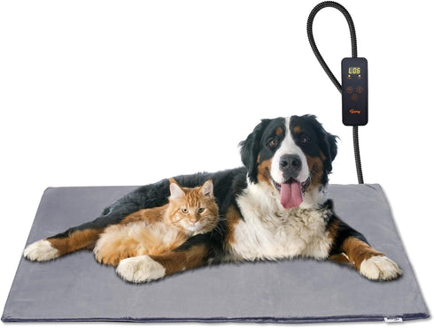 Toozey 6 Adjustable Temperature Pet Heating Pad for Dogs & Cats, Indoor Use, Chew Resistant Cord, Electric Heating Mat