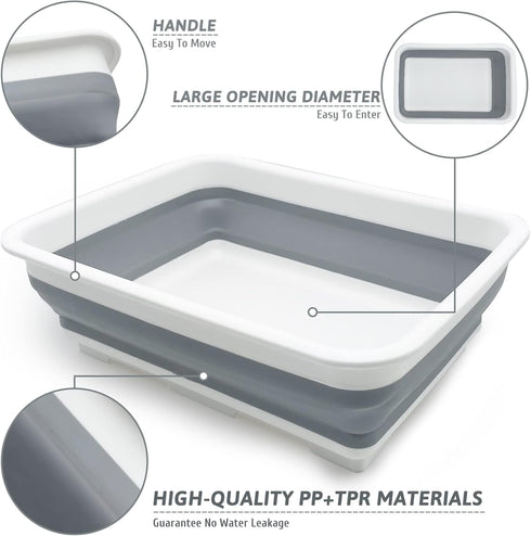 2PCS Fhiny Open Cat Litter Box, Kitten Potty Pan Semi-Enclosed Foldable Waterproof Travel Toilet Low Entrance