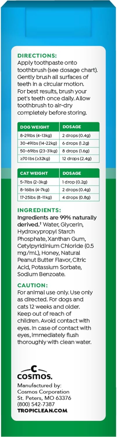 TropiClean Fresh Breath Plaque & Tartar Control Kit | Dog Toothpaste, Toothbrush & Finger Brush | Dog Toothbrushing Kit