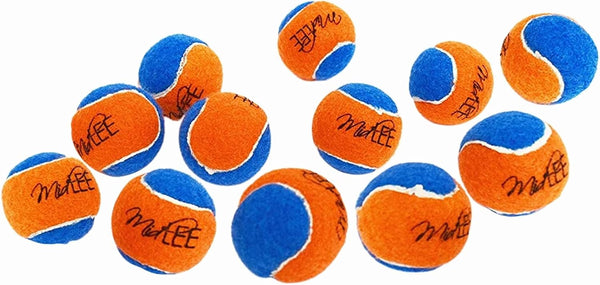 Midlee Mini Tennis Ball for Dogs - Pack of 12 (1.5", Orange/Blue)