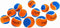 Midlee Mini Tennis Ball for Dogs - Pack of 12 (1.5", Orange/Blue)