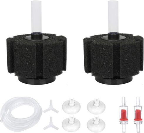 ALEGI Aquarium Sponge Filter with Airline Tubing, Check Valves, Suction Cups for