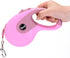 Retractable Dog Leash, 16.4FT for Medium Large Dogs Up to 110lbs, One-Handed Brake, No Tangle Nylon Tape (Pink)