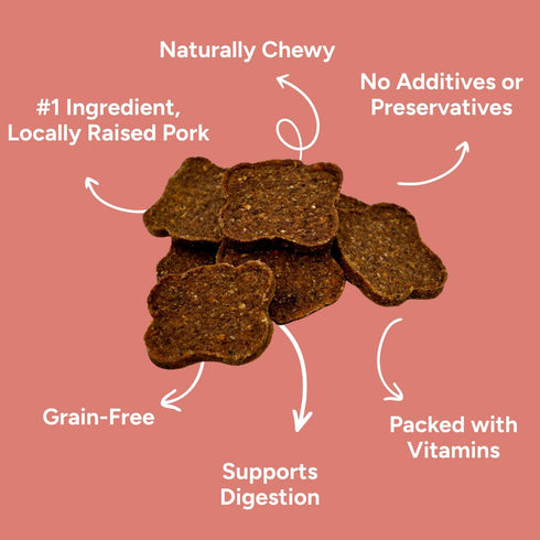 6 oz Gaines Family Farmstead Pork & Sweet Potato Fillets for Dogs Pouch, Tastes Like Bacon! Chewy, Natural, Grain-Free