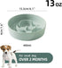 Ceramic Slow Feeder Dog Bowl for Small and Medium Dog, Slow Dog Food Bowl, Slow Dog Water Bowl, Pet Slow Feeder Bowl, Stop Bloat, Preventing Choking (1 x Light Green, 6inch)