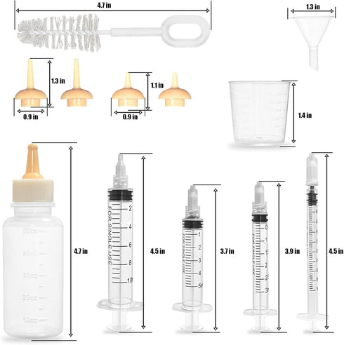 TOAINRSI Puppy Kitten Bottle Feeding Kit, Newborn Baby Dog Cat Rabbit Feeding Bottles with Nipples Feeder Pet Nursing