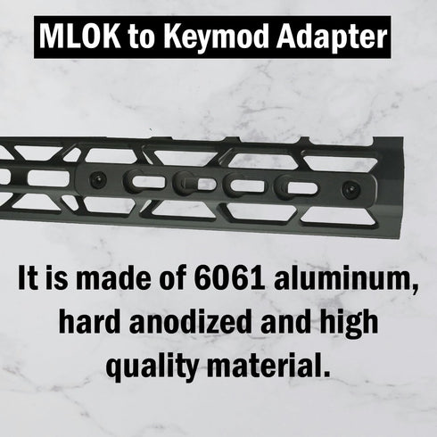 Gotical-2 Slot MLOK to Keymod Adapter - 3” Long & 0.5” Wide Converts