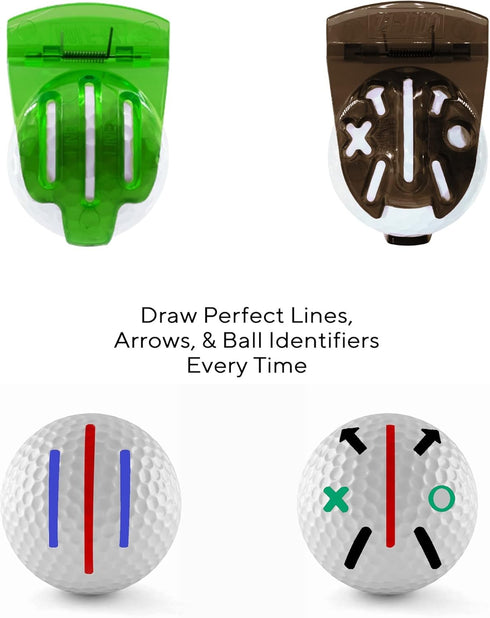 Golf Essentials Kit, Includes Towel, Cleaning Brush, TRI-LINE Ball Alignment Kit, Divot Repair Tool, Ball & Tee Holder
