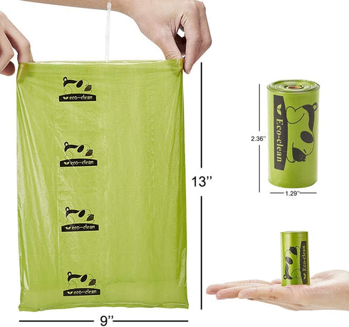 16 Rolls/240 ECO-CLEAN Poop Bags Biodegradable, Bags, Dog Waste Bags, Unscented, Leak-Proof, Easy Tear- Off