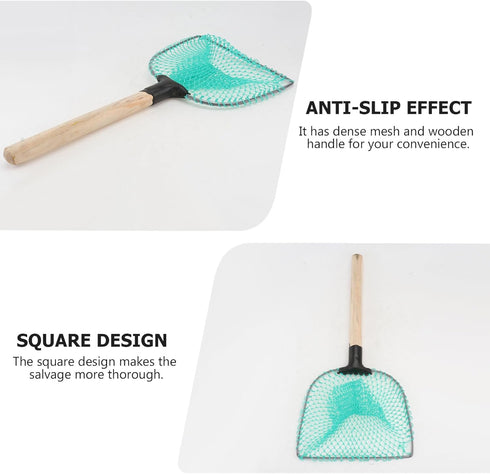 30cm Cabilock Fish Tank Net with Wooden Handle Aquarium Mesh Dip Net for Fish and Shrimp for Home Aquarium Random Color