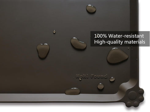 Hoki Found L Silicone Pet Food Mats Tray - Non-Slip Dog Cat Bowl Mats, Waterproof Feeding Mat - Coffee