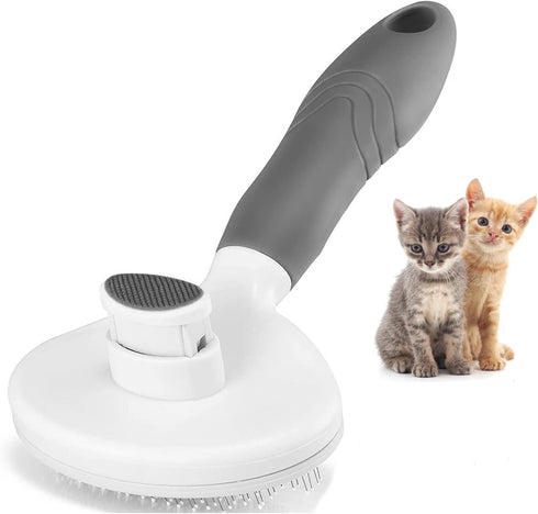 Cat Grooming Brush - Self Cleaning Slicker Brush for Dogs, Cats, Gently Removes Loose Undercoat, Mats, Tangled Hair