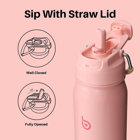24oz BOTTLE BOTTLE Insulated Water Bottle Stainless Steel Sport Water Bottle with Straw and Adjustable Lid Daily Pill