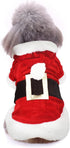 Idepet Santa Dog Costume, Winter Hoodie Coat for Chihuahua, Yorkshire, Poodle (XS)