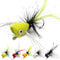 XFISHMAN Popper-Flies for Fly Fishing, Topwater Bass Panfish Bluegill Poppers Flies Bugs Lures