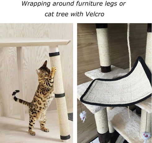Cat Scratcher Mat - Natural Sisal Soft Durable Cat Scratch Pad for Furniture Legs Protection