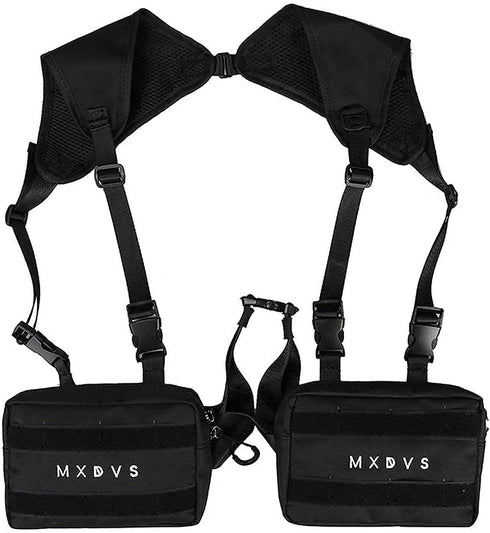 Unisex Black Chest Rig Bag - Streetwear Tactical Vest Hip-hop Chest Bags Fashion Tactics Waist Pack for Women