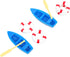 2 Sets Kisangel Miniature Nautical Ornaments DIY Kit Including Life Buoy and Boat for Aquarium Decoration and Fairy