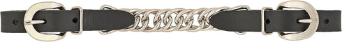 Weaver Leather Leather Single Flat Link Chain Curb Strap, Black, 4.5