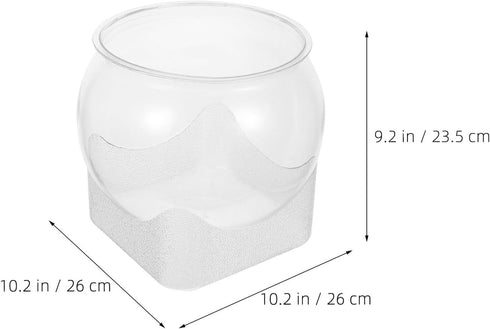 HOOWIFFY Desktop Ecological Fish Tank Aquarium Bowl, Shatter-Resistant Plastic Fish Container with Micro Landscape