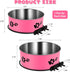 2 Pack Mountable Stainless Steel Kennel Bowls for Dogs, No Spill Hanging Water Bowls with Clamp Holder (Hot Pink)