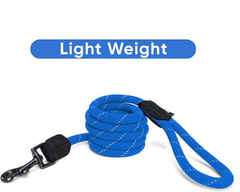 Pawtitas 6FT Training Dog Leash, Durable Small Rope Leash, Premium Quality Heavy Duty Lead, Strong Comfortable, Blue