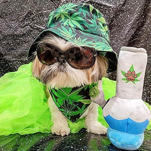 Puppy Chiefer 3000 Funny Dog Toys, Plush Squeaky Weed for Medium, Small, Large Dogs, Cute Birthday Gifts