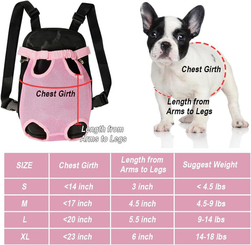 FEimaX Dog Carrier Backpack, Adjustable Hands-Free Travel Bag for Small Medium Dogs and Cats (Small, Pink)