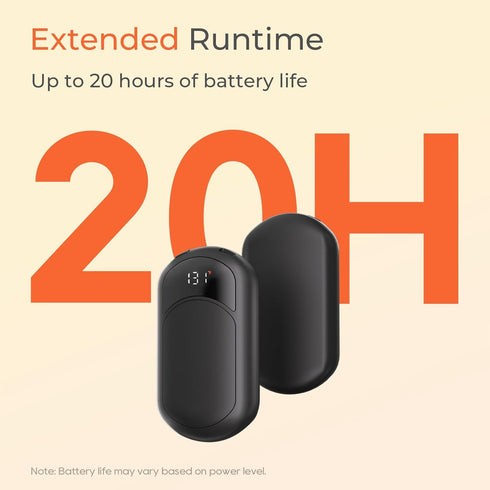 Jerritte 104131F 3 Electric Hand Warmers Rechargeable, with Temp & Battery Display, Heat Levels, Fast Heating, Smart